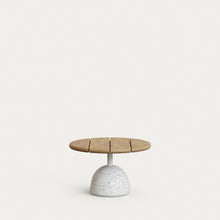 Load image into Gallery viewer, Saura coffee table with white terrazzo and natural acacia top, 32 x Ø55 cm FSC 100%