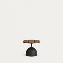 Load image into Gallery viewer, Saura coffee table with acacia top in walnut finish and black cement base Ø43x35cm