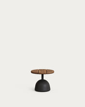 Load image into Gallery viewer, Saura coffee table with acacia top in walnut finish and black cement base Ø43x35cm - image 2