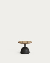Load image into Gallery viewer, Saura coffee table with natural finish acacia top and black cement base Ø43x35cm - image 2