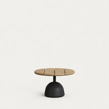 Load image into Gallery viewer, Saura coffee table with natural finish acacia top and black cement base Ø55x35cm