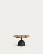 Load image into Gallery viewer, Saura coffee table with natural finish acacia top and black cement base Ø55x35cm - image 2