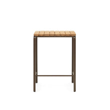 Load image into Gallery viewer, Salguer solid acacia &amp; brown steel bar table, outdoor suitable, 70 x 70 cm FSC 100%
