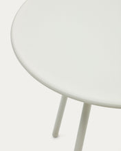 Load image into Gallery viewer, Montjoi round outdoor table in steel with a white finish, Ø 70 cm - image 5