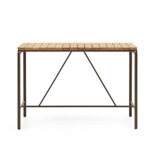 Load image into Gallery viewer, Salguer solid acacia &amp; brown steel bar table, outdoor suitable, 140 x 70 cm FSC 100% - image 2