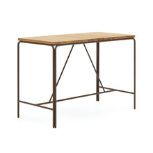 Load image into Gallery viewer, Salguer solid acacia &amp; brown steel bar table, outdoor suitable, 140 x 70 cm FSC 100% - image 3