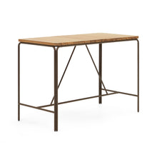 Load image into Gallery viewer, Salguer solid acacia &amp; brown steel bar table, outdoor suitable, 140 x 70 cm FSC 100% - image 4