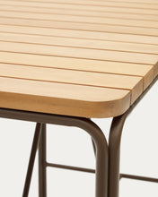 Load image into Gallery viewer, Salguer solid acacia &amp; brown steel bar table, outdoor suitable, 140 x 70 cm FSC 100% - image 6