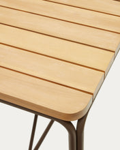 Load image into Gallery viewer, Salguer solid acacia &amp; brown steel bar table, outdoor suitable, 140 x 70 cm FSC 100% - image 7