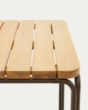 Load image into Gallery viewer, Salguer solid acacia &amp; brown steel bar table, outdoor suitable, 140 x 70 cm FSC 100% - image 8