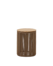 Load image into Gallery viewer, Dandara side table made of steel, beige cord and solid acacia wood, Ø40 cm FSC 100% - image 2