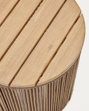 Load image into Gallery viewer, Dandara side table made of steel, beige cord and solid acacia wood, Ø40 cm FSC 100% - image 5
