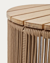 Load image into Gallery viewer, Dandara side table made of steel, beige cord and solid acacia wood, Ø40 cm FSC 100% - image 6