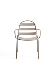 Load image into Gallery viewer, Joncols stackable outdoor chair in aluminium with taupe painted finish - image 4