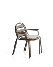 Load image into Gallery viewer, Joncols stackable outdoor chair in aluminium with taupe painted finish - image 5