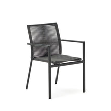 Load image into Gallery viewer, Culip stackable outdoor chair in aluminium and cord in grey