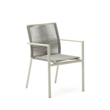 Load image into Gallery viewer, Culip stackable outdoor chair in aluminium and cord in white