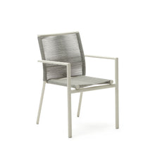 Load image into Gallery viewer, Culip stackable outdoor chair in aluminium and cord in white - image 2