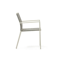 Load image into Gallery viewer, Culip stackable outdoor chair in aluminium and cord in white - image 3
