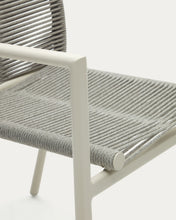 Load image into Gallery viewer, Culip stackable outdoor chair in aluminium and cord in white - image 16