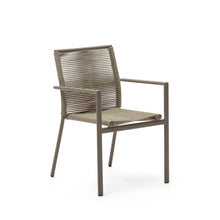 Load image into Gallery viewer, Culip stackable outdoor chair in aluminium and cord in brown - image 2