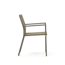 Load image into Gallery viewer, Culip stackable outdoor chair in aluminium and cord in brown - image 4