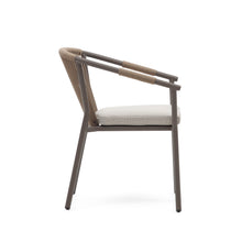 Load image into Gallery viewer, Xelida stackable outdoor chair in aluminium and brown cord - image 4