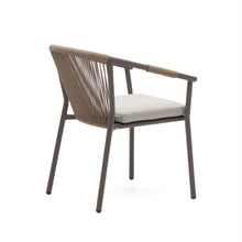 Load image into Gallery viewer, Xelida stackable outdoor chair in aluminium and brown cord - image 5