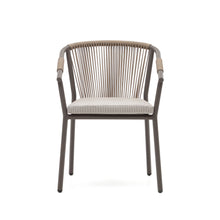 Load image into Gallery viewer, Xelida stackable outdoor chair in aluminium and brown cord - image 7