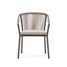 Load image into Gallery viewer, Xelida stackable outdoor chair in aluminium and brown cord - image 8