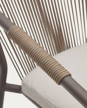 Load image into Gallery viewer, Xelida stackable outdoor chair in aluminium and brown cord - image 13