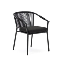 Load image into Gallery viewer, Xelida stackable outdoor chair in aluminium and black cord - image 2