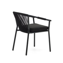 Load image into Gallery viewer, Xelida stackable outdoor chair in aluminium and black cord - image 5