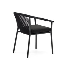 Load image into Gallery viewer, Xelida stackable outdoor chair in aluminium and black cord - image 6