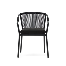 Load image into Gallery viewer, Xelida stackable outdoor chair in aluminium and black cord - image 7