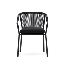 Load image into Gallery viewer, Xelida stackable outdoor chair in aluminium and black cord - image 8