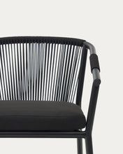 Load image into Gallery viewer, Xelida stackable outdoor chair in aluminium and black cord - image 13