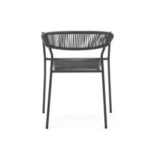 Load image into Gallery viewer, Futadera stackable outdoor chair in grey synthetic cord and grey painted steel - image 10