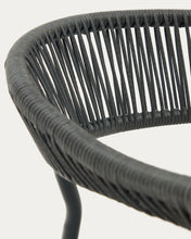 Load image into Gallery viewer, Futadera stackable outdoor chair in grey synthetic cord and grey painted steel - image 13