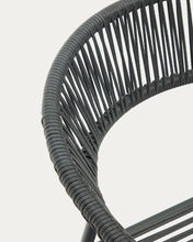 Load image into Gallery viewer, Futadera stackable outdoor chair in grey synthetic cord and grey painted steel - image 14