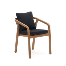 Load image into Gallery viewer, Malaret stackable chair in FSC 100% solid eucalyptus wood and black cord