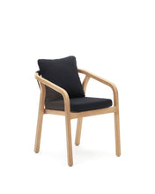 Load image into Gallery viewer, Malaret stackable chair in FSC 100% solid eucalyptus wood and black cord - image 2