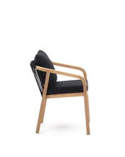 Load image into Gallery viewer, Malaret stackable chair in FSC 100% solid eucalyptus wood and black cord - image 4