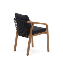Load image into Gallery viewer, Malaret stackable chair in FSC 100% solid eucalyptus wood and black cord - image 5