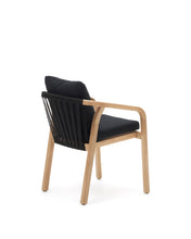 Load image into Gallery viewer, Malaret stackable chair in FSC 100% solid eucalyptus wood and black cord - image 6