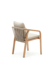 Load image into Gallery viewer, Malaret stackable chair in FSC 100% solid eucalyptus wood and beige cord - image 3