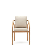 Load image into Gallery viewer, Malaret stackable chair in FSC 100% solid eucalyptus wood and beige cord - image 4