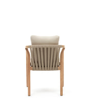 Load image into Gallery viewer, Malaret stackable chair in FSC 100% solid eucalyptus wood and beige cord - image 5