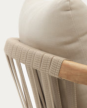 Load image into Gallery viewer, Malaret stackable chair in FSC 100% solid eucalyptus wood and beige cord - image 10
