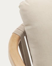 Load image into Gallery viewer, Malaret stackable chair in FSC 100% solid eucalyptus wood and beige cord - image 11